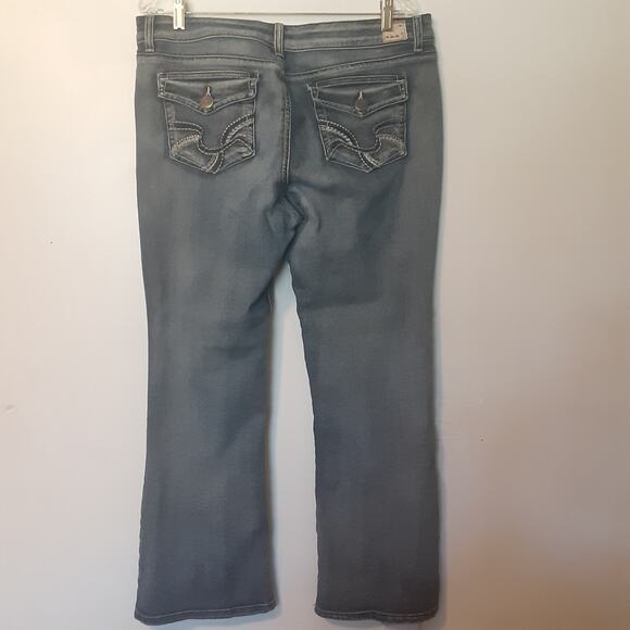 LEI Jeans Juniors 17S Blue Sophia Hipster Flare Stretch Flap Pockets Whiskers - Picture 5 of 10